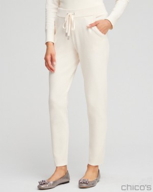 Chico's Zenergy Luxe Cashmere Blend Ankle Pants Pants English Cream | 302-QFBCPZ