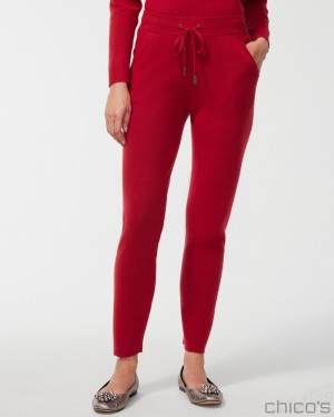 Chico's Zenergy Luxe Cashmere Blend Ankle Pants Pants Wild Poppy | 475-KQAOEM