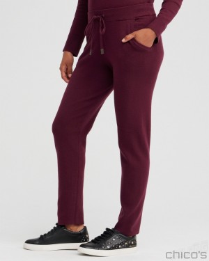 Chico's Zenergy Luxe Cashmere Blend Ankle Pants Pants Deep Merlot | 892-UTIMWX