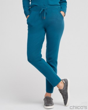 Chico's Zenergy Luxe Cashmere Blend Ankle Pants Pants Moonlit Teal | 932-GOTEBC