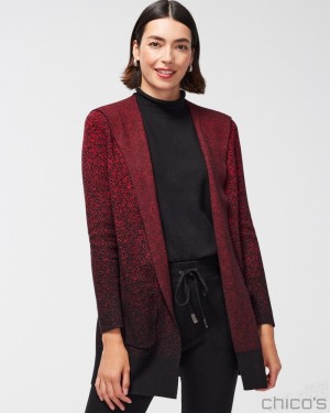 Chico's Zenergy Luxe Cashmere Blend Ombre Cardigan Jackets & Coats Wild Poppy | 035-ISWEKD