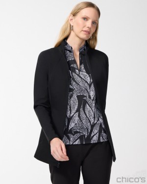 Chico's Zenergy Seamed Jacket Jackets & Coats Black | 324-BXETLV