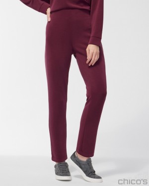 Chico's Zenergy Sueded Scuba Pants Pants Deep Merlot | 359-HGNPFO