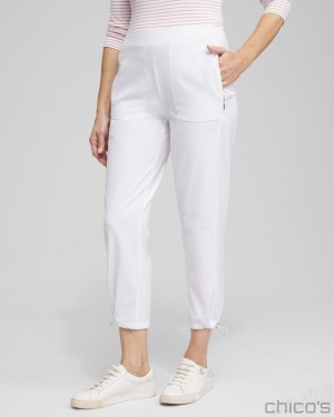 Chico's Zenergy UPF Bungee Neema Cropped Pants Pants Alabaster | 935-YDVQAI