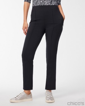 Chico's Zenergy UPF Neema Ankle Trousers Pants Black | 926-JILTRZ