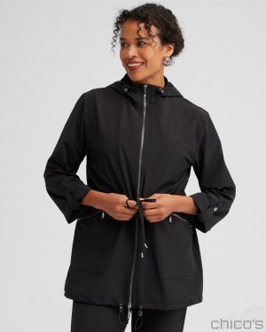 Chico's Zenergy UPF Neema Anorak Jacket Jackets & Coats Black | 820-VTMBPZ