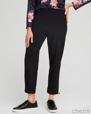 Chico's Zenergy UPF Neema Bungee Cropped Pants Pants Black | 208-PBULRX