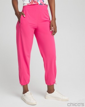 Chico's Zenergy UPF Neema Bungee Cropped Pants Pants PINK BROMELIAD | 538-XAJHRI