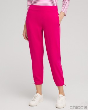 Chico's Zenergy UPF Neema Bungee Cropped Pants Pants Magenta Rose | 896-CUJVFX