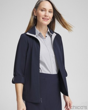 Chico's Zenergy UPF Neema Jacket Jackets & Coats Classic Navy | 753-FUCGDI