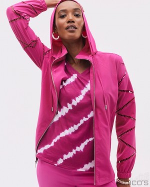 Chico's Zenergy UPF Neema Lattice Jacket Jackets & Coats Magenta Rose | 902-FUDCXE