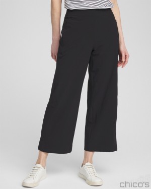 Chico's Zenergy Wide Leg Crops Pants Black | 457-LZYHXU