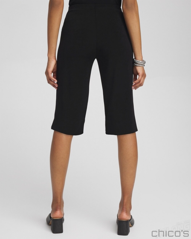 Chico's Bermuda Lake Shorts Pants Black | 083-WRQIHV