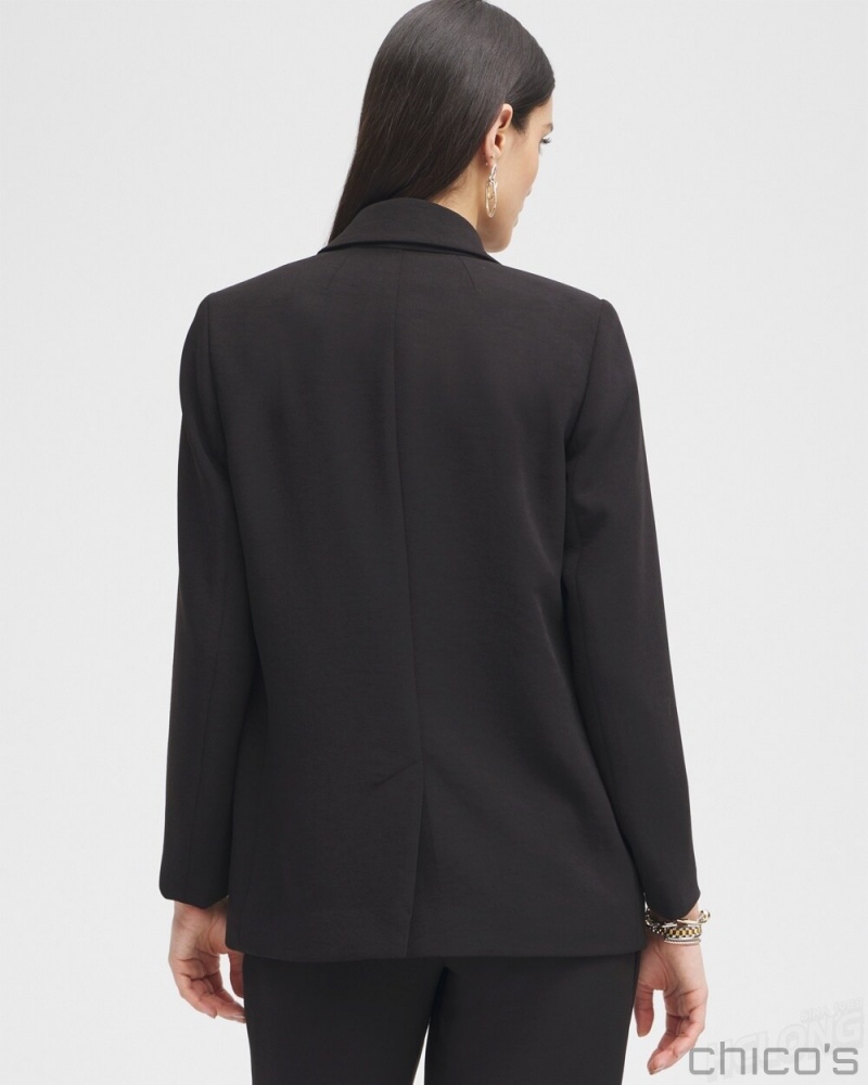 Chico's Black Label Boyfriend Blazer Jackets & Coats Black | 382-AXCFPY