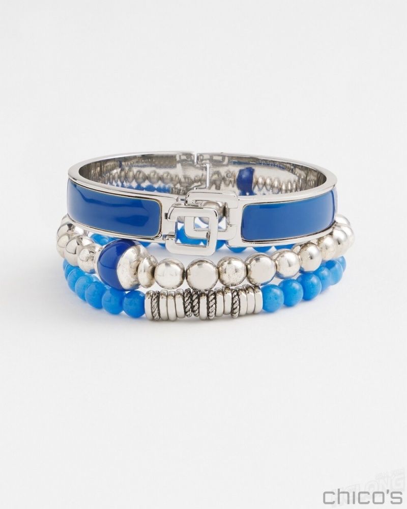 Chico's Blue Jade Hero Stretch Bracelet Bracelets Intense Azure | 498-ZLQFGI