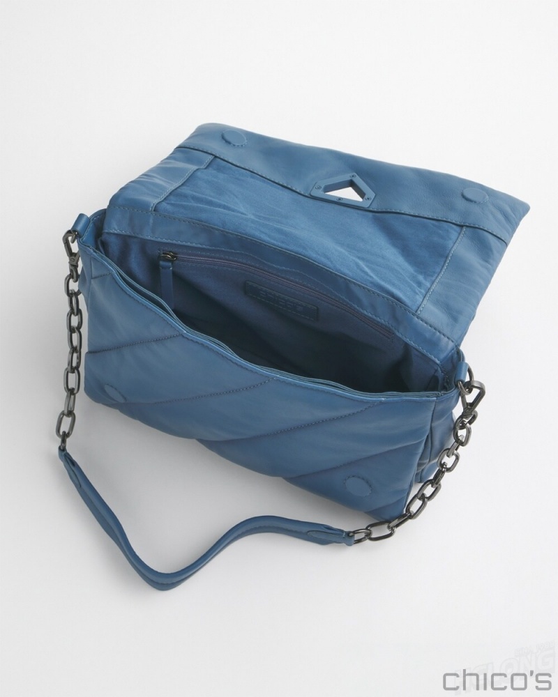 Chico's Blue Quilted Bag Bags Blue Echo | 019-OLKUPW