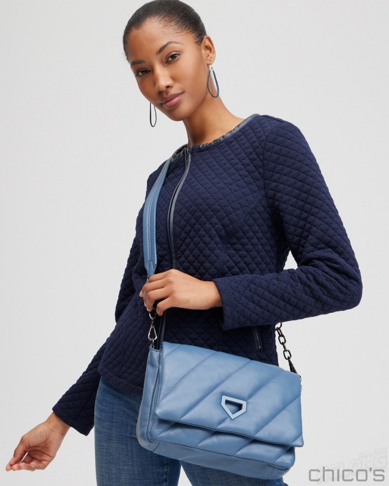 Chico's Blue Quilted Bag Bags Blue Echo | 019-OLKUPW