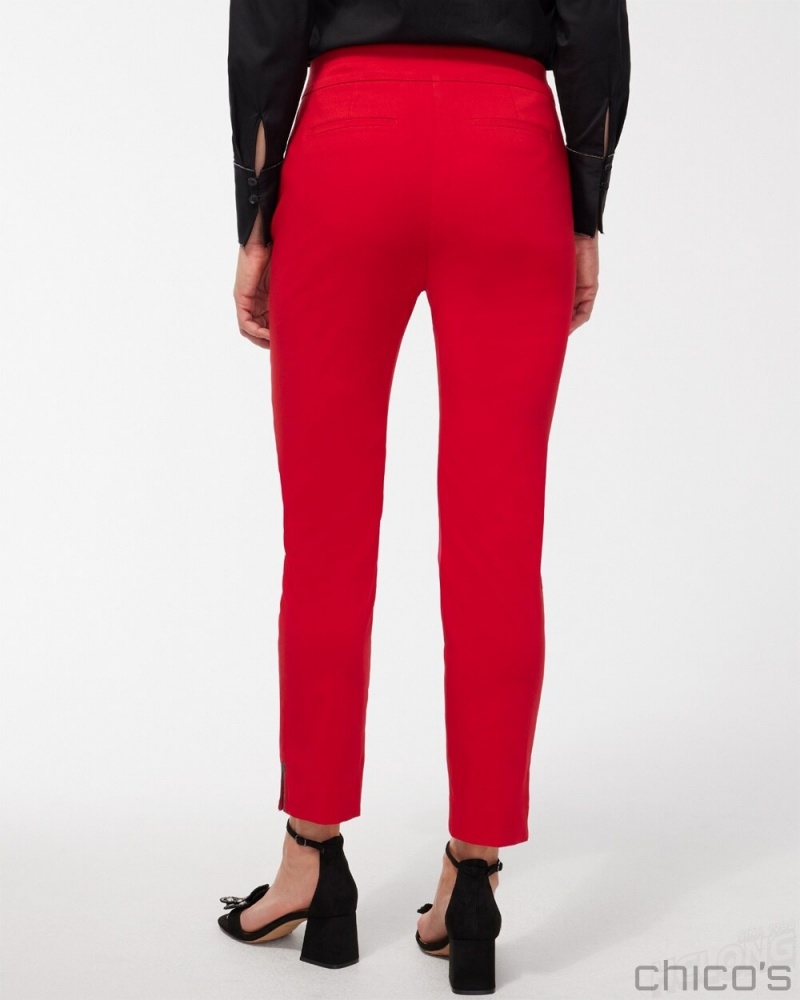 Chico's Brigitte Beaded Detail Ankle Pants Pants Wild Poppy | 176-OLRANZ