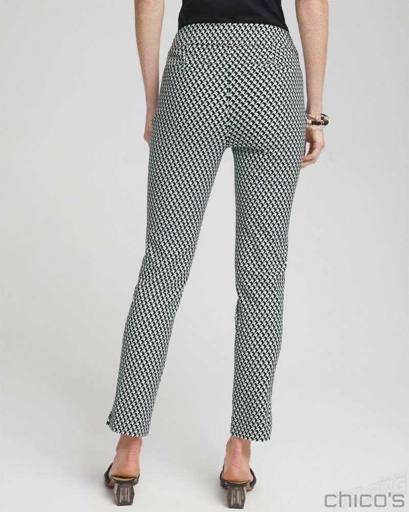 Chico's Brigitte Dot Grid Ankle Pants Pants Black/Alabaster | 283-JDBWOE