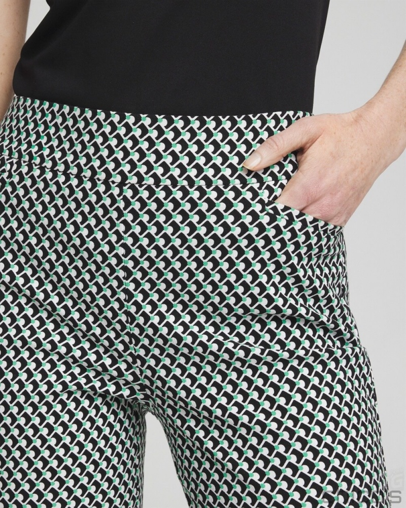 Chico's Brigitte Dot Grid Ankle Pants Pants Black/Alabaster | 283-JDBWOE