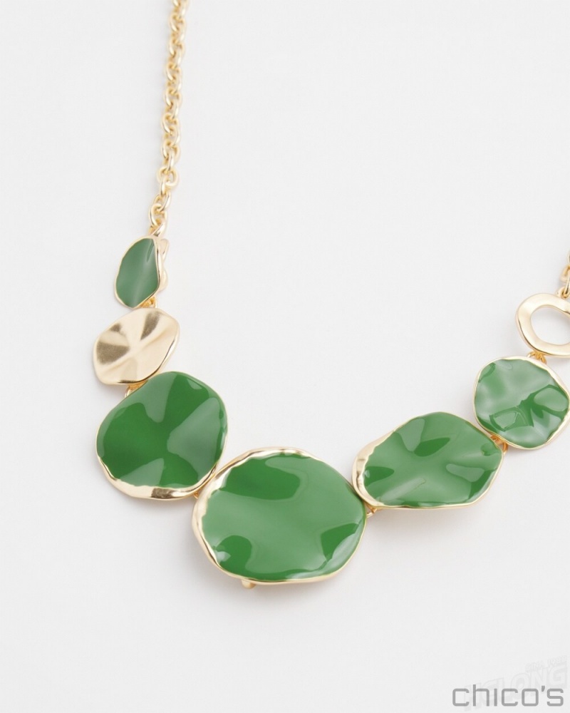 Chico's Convertible Enamel Necklace Necklaces Verdant Green | 624-VCJRMY