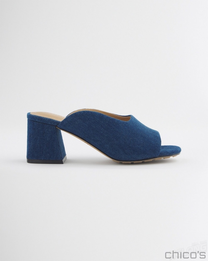 Chico's Denim Modern Heels Shoes Dark Denim | 271-EHMCXS