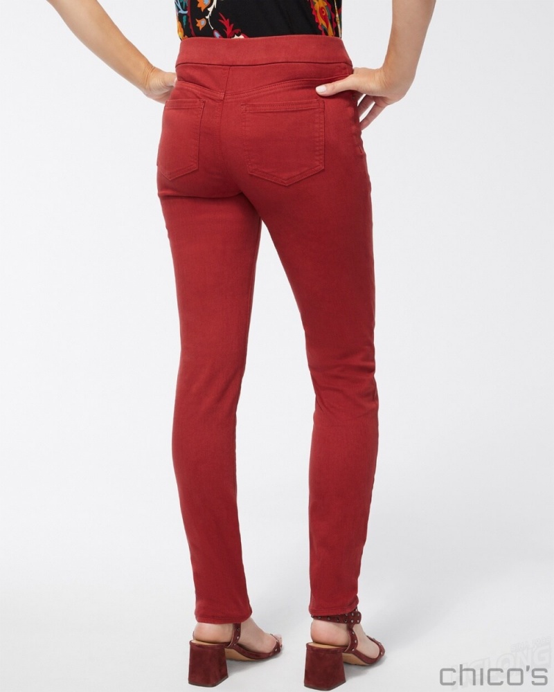 Chico's Denim Pull-On Jeggings Pants Smoked Paprika | 180-OZQWMR