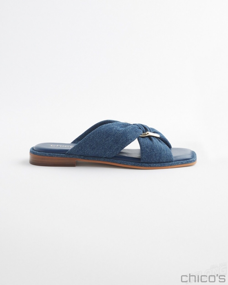 Chico's Denim Sandals Shoes Denim | 572-CVFMDA