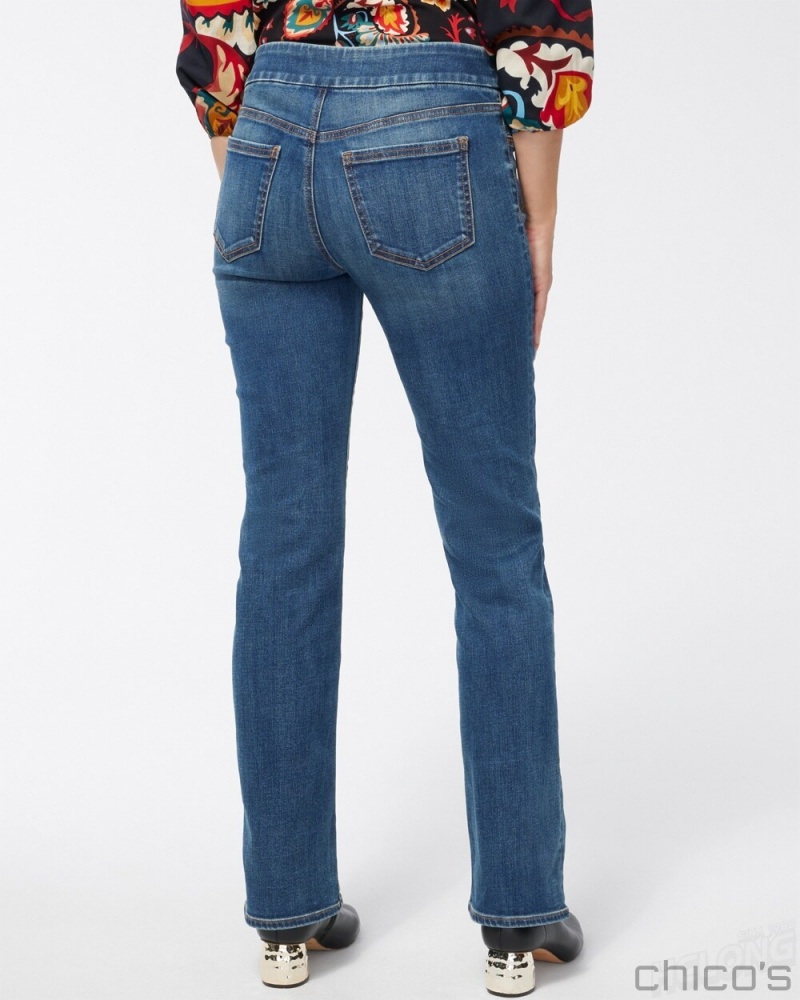 Chico's Denim Slim Pull-On Boot-Cut Jeggings Jeans & Denim Buttercup Indigo | 739-VHCAND