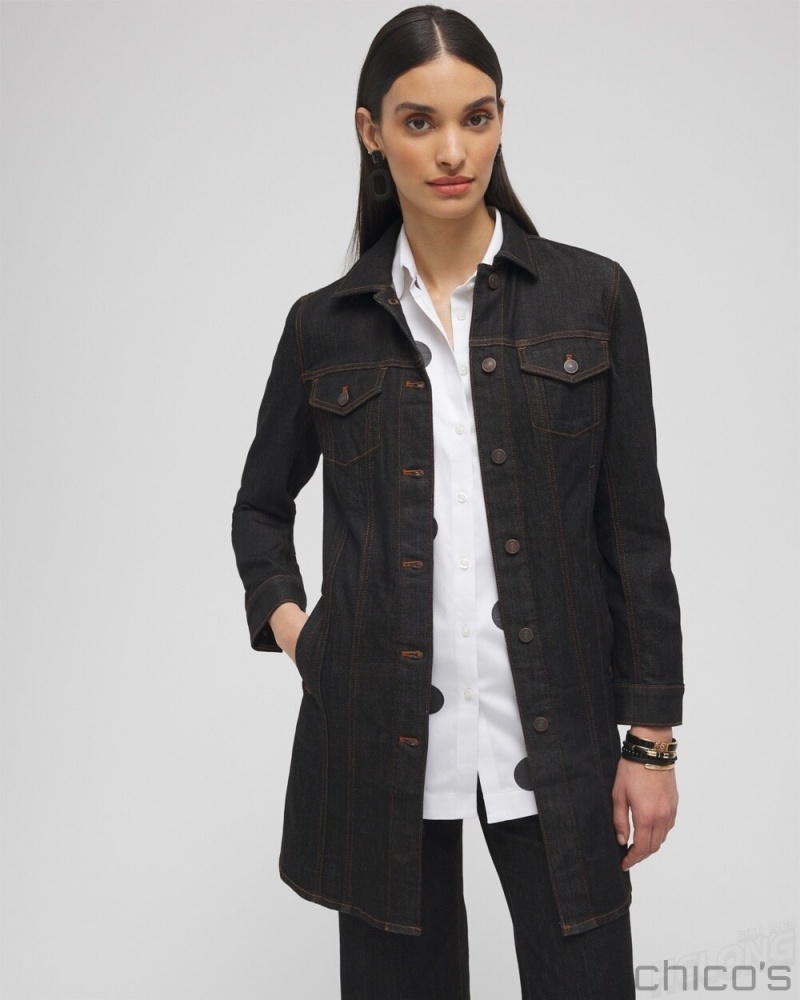 Chico's Denim Topper Jackets & Coats Midnight Rinse | 458-MWJRTH