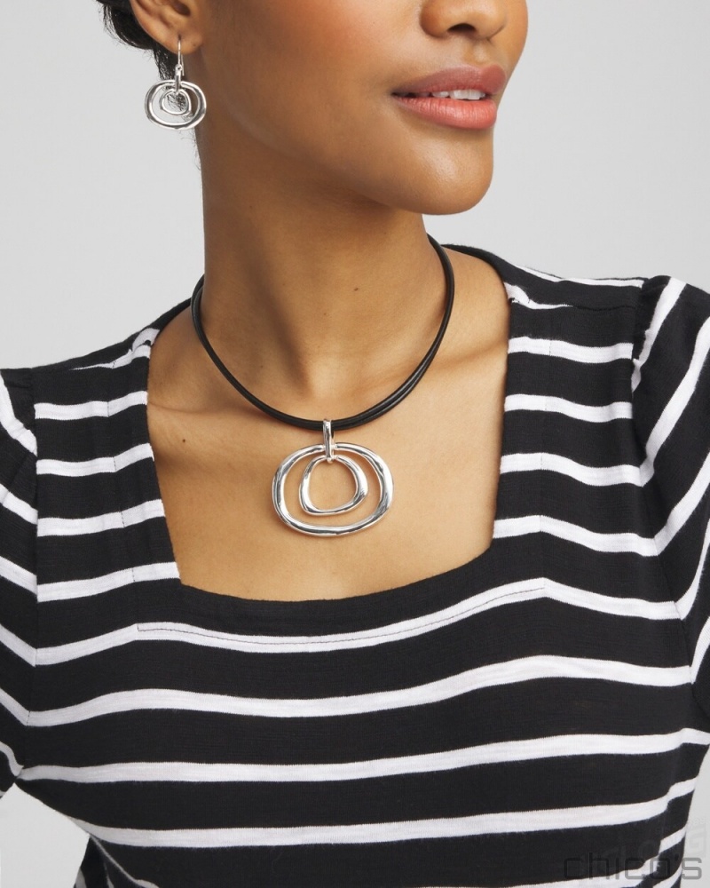 Chico's Eccentric Necklace Necklaces Silver | 768-ZHXUGB