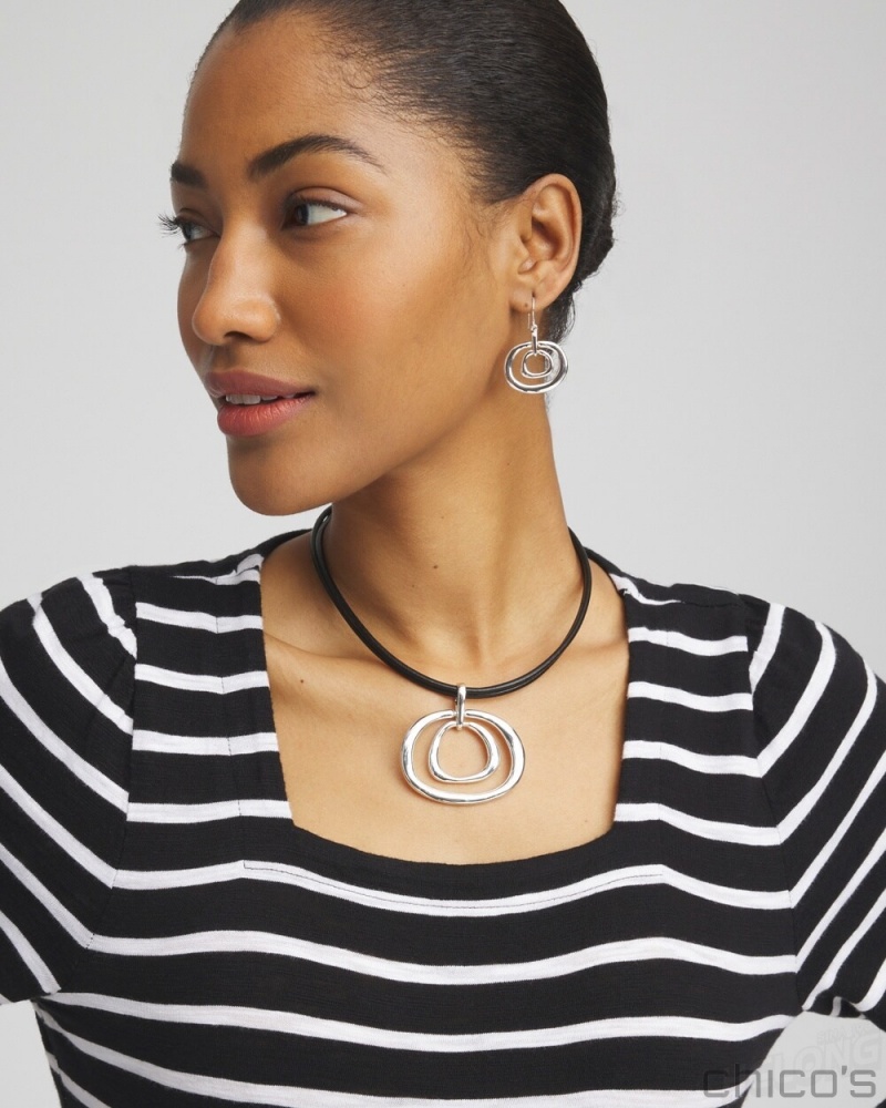 Chico's Eccentric Necklace Necklaces Silver | 768-ZHXUGB