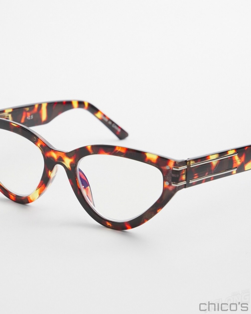 Chico's Faux Tort Cateye Readers Eyewear Tortoise | 192-FBHIDQ