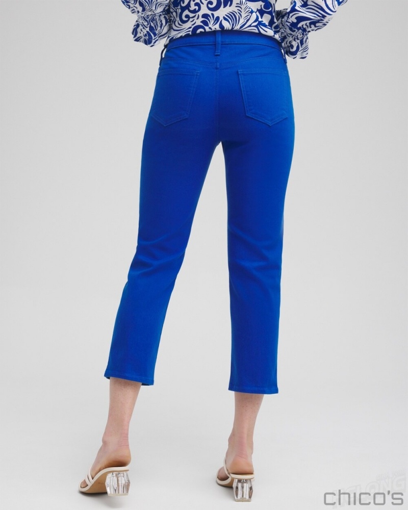 Chico's Girlfriend Cropped Jeans Jeans & Denim Intense Azure | 398-GWINMA