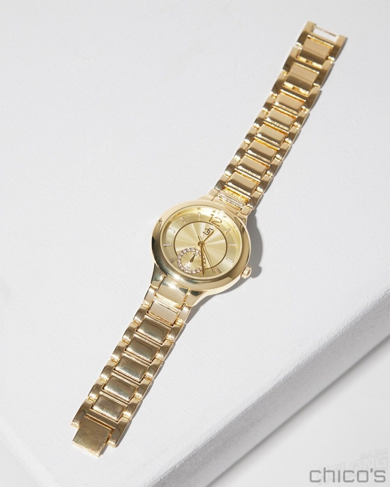 Chico's Gold Tone Fashion Watch Watches Gold | 835-HANIYS