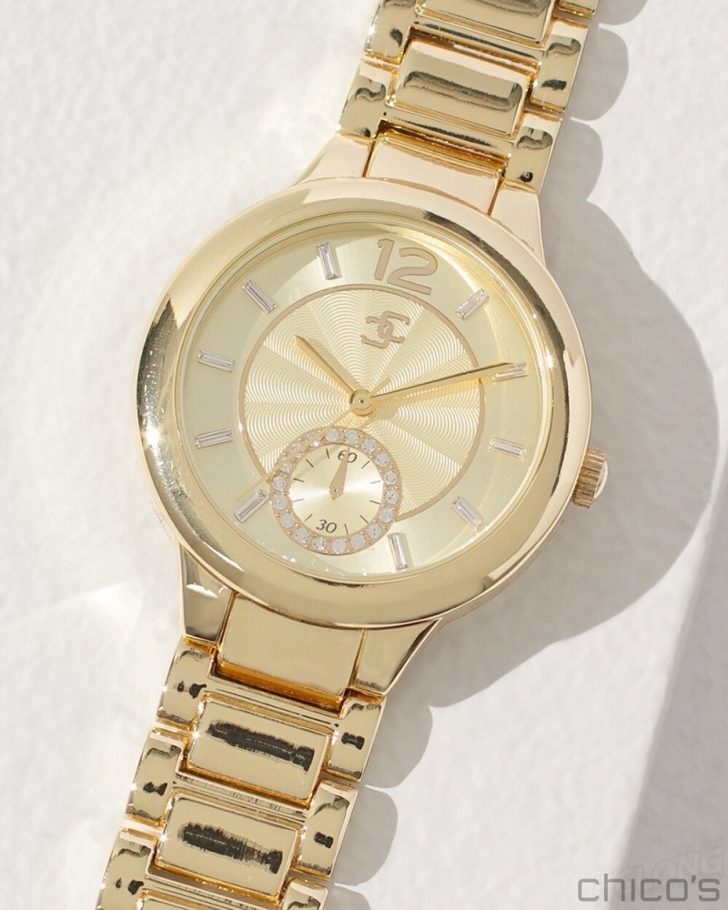 Chico's Gold Tone Fashion Watch Watches Gold | 835-HANIYS