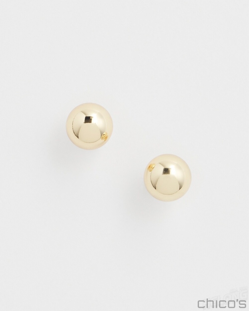 Chico\'s Gold Tone Stud Earrings Earrings Gold | 179-PKUZQE