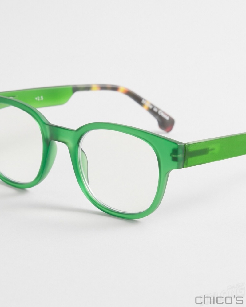 Chico's Green Faux Tort Readers Eyewear Green | 286-UEXNWL