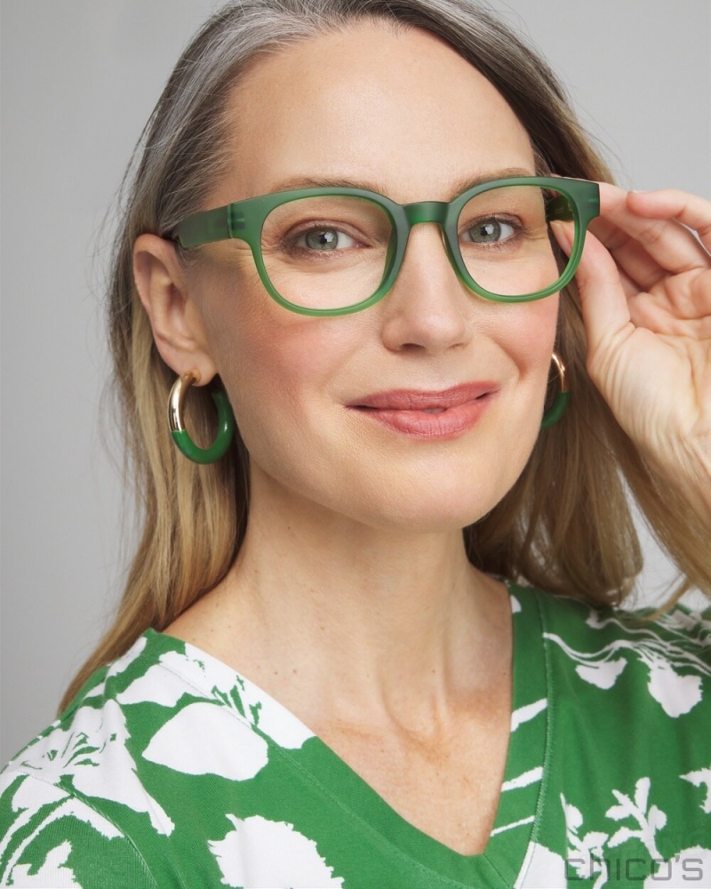 Chico's Green Faux Tort Readers Eyewear Green | 286-UEXNWL