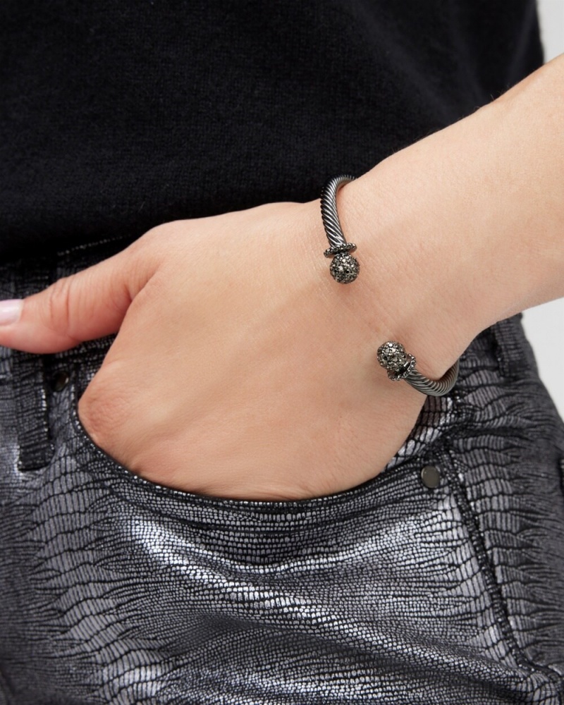 Chico's Hematite Tone Cuff Bracelet Bracelets Hematite | 719-OKPLHU