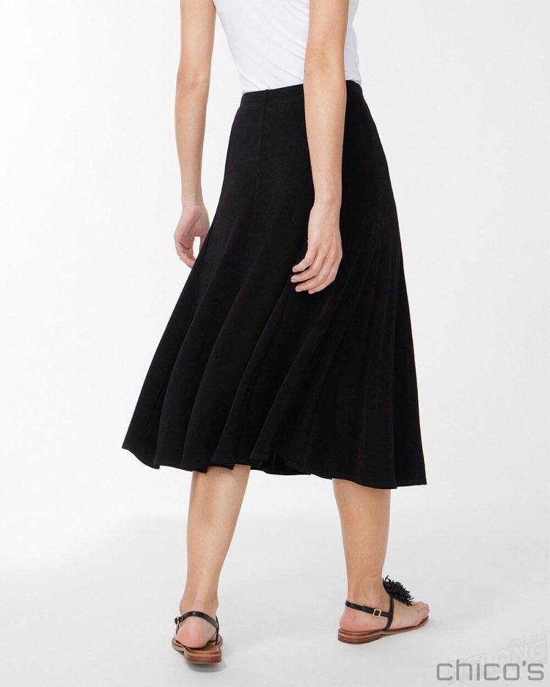 Chico's Jordana Skirt Skirts Black | 067-BUMYEW