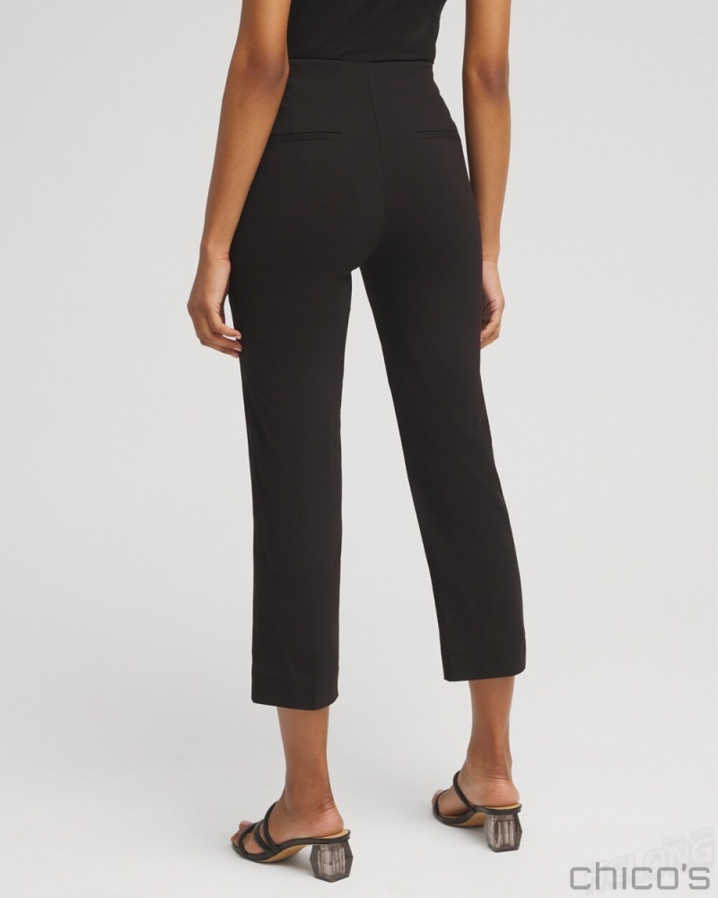 Chico's Juliet Straight Cropped Pants Pants Black | 692-KCUYSI