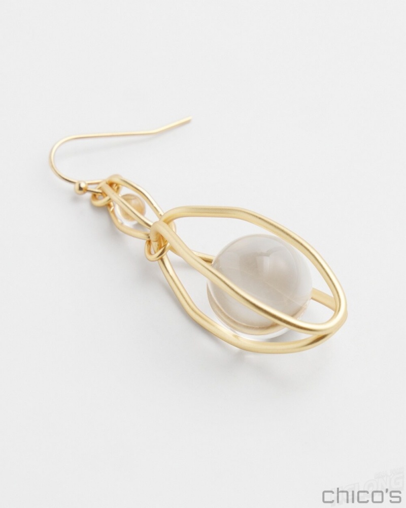 Chico's Lucite Bulb Drop Earring Earrings Gold | 810-AFGLHV