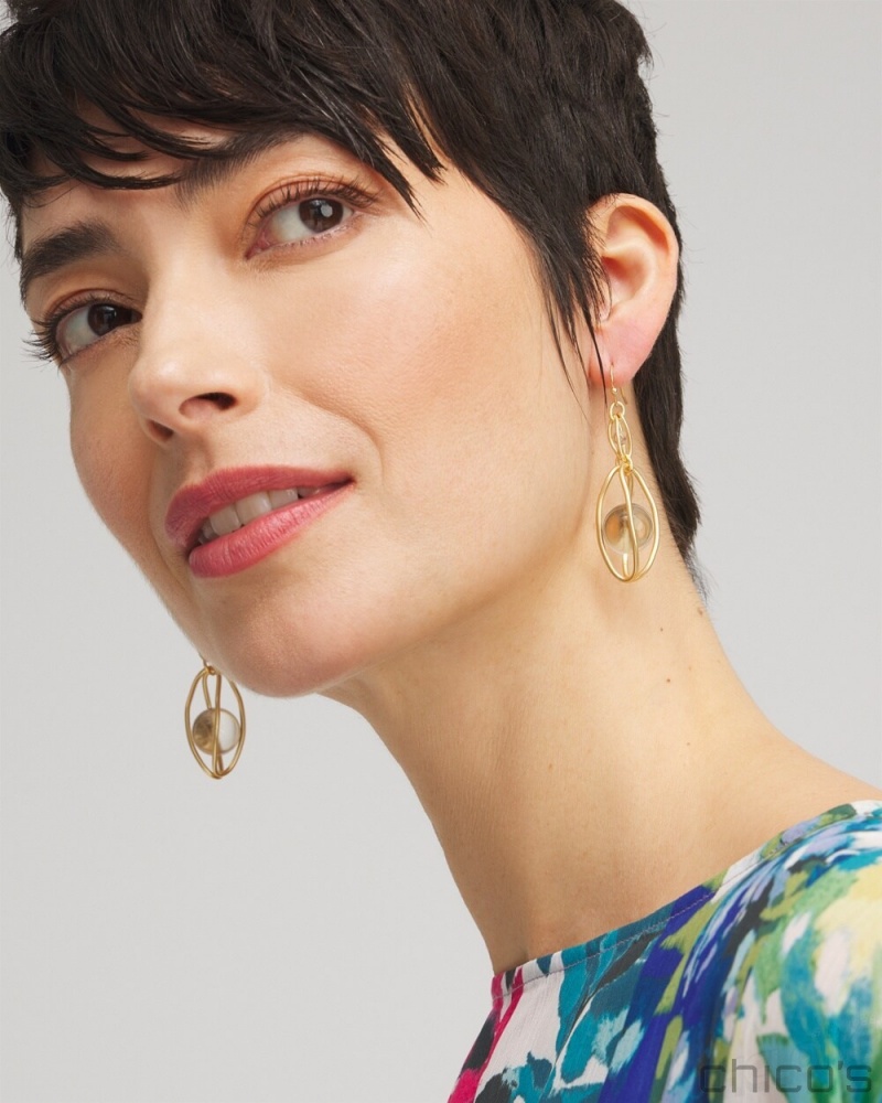 Chico's Lucite Bulb Drop Earring Earrings Gold | 810-AFGLHV