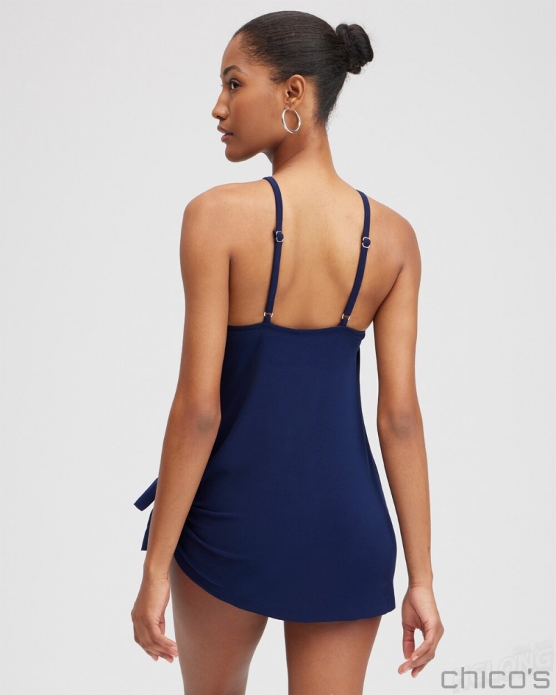 Chico's Magicsuit Parker One Piece Swimsuit Swim Navy | 235-DAORGW