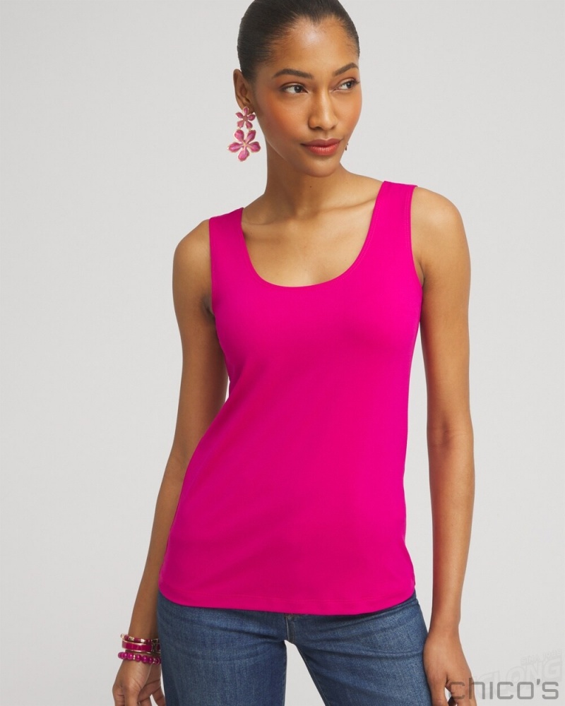 Chico\'s Microfiber Tank Tees & Tanks Magenta Rose | 014-MKQIAW