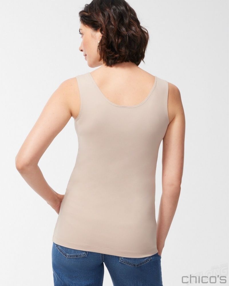 Chico's Microfiber Tank Tees & Tanks Soft Latte | 986-SELACN