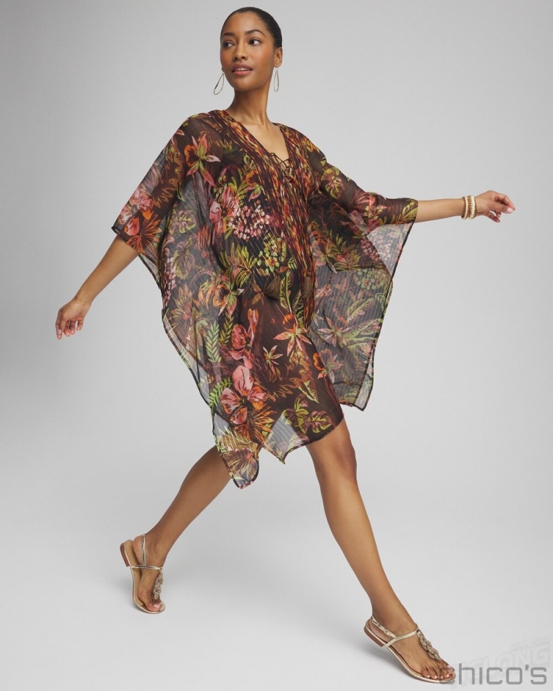 Chico's Miraclesuit Botanico Caftan Cover up Swim Multi | 560-ERAMYK