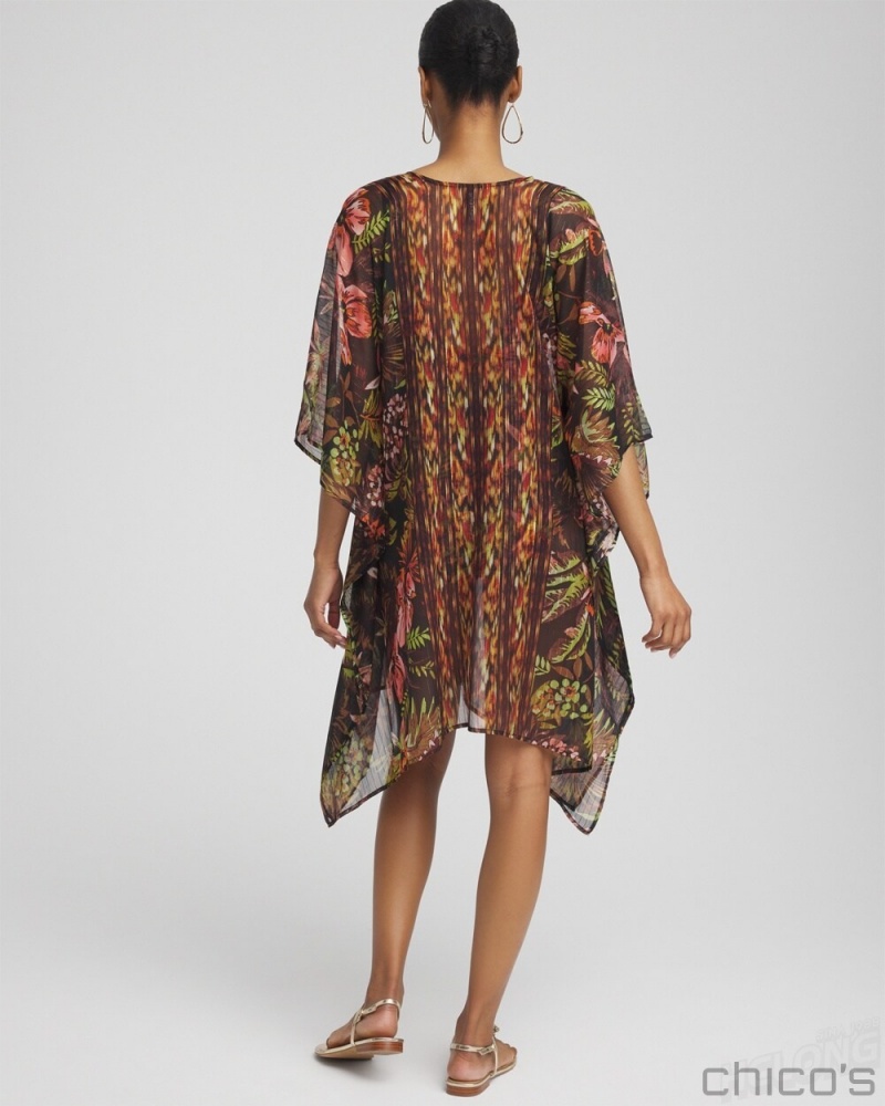 Chico's Miraclesuit Botanico Caftan Cover up Swim Multi | 560-ERAMYK