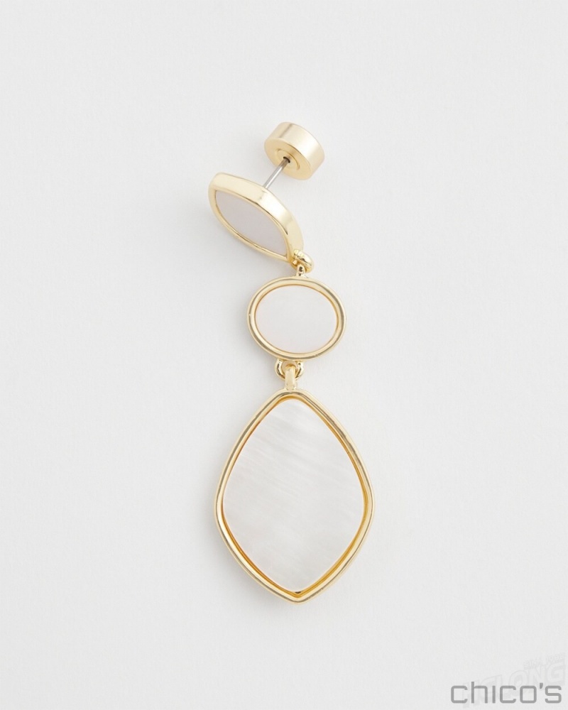 Chico's Mother of Pearl Earrings Earrings Gold | 538-UNVJIQ